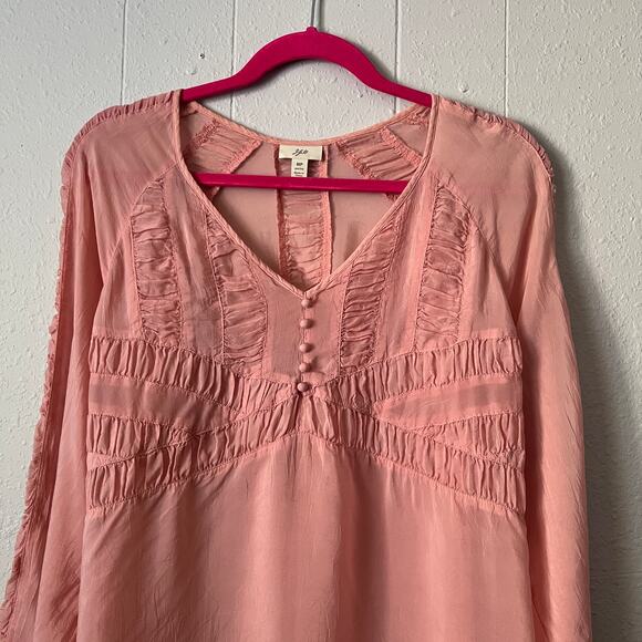 J. Jill Womens Babydoll Top Petite M Puff Sleeve Fairy Cottagecore Boho Chic - Picture 3 of 12